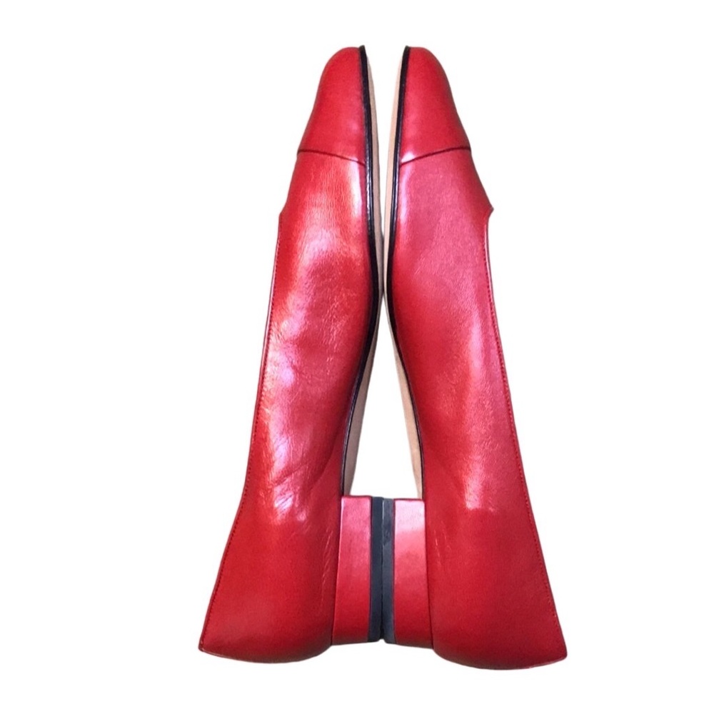 Vaneli Red Leather Ballet Flat with Low Heel - Picture 4 of 10